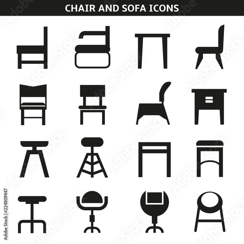 chair and sofa icons