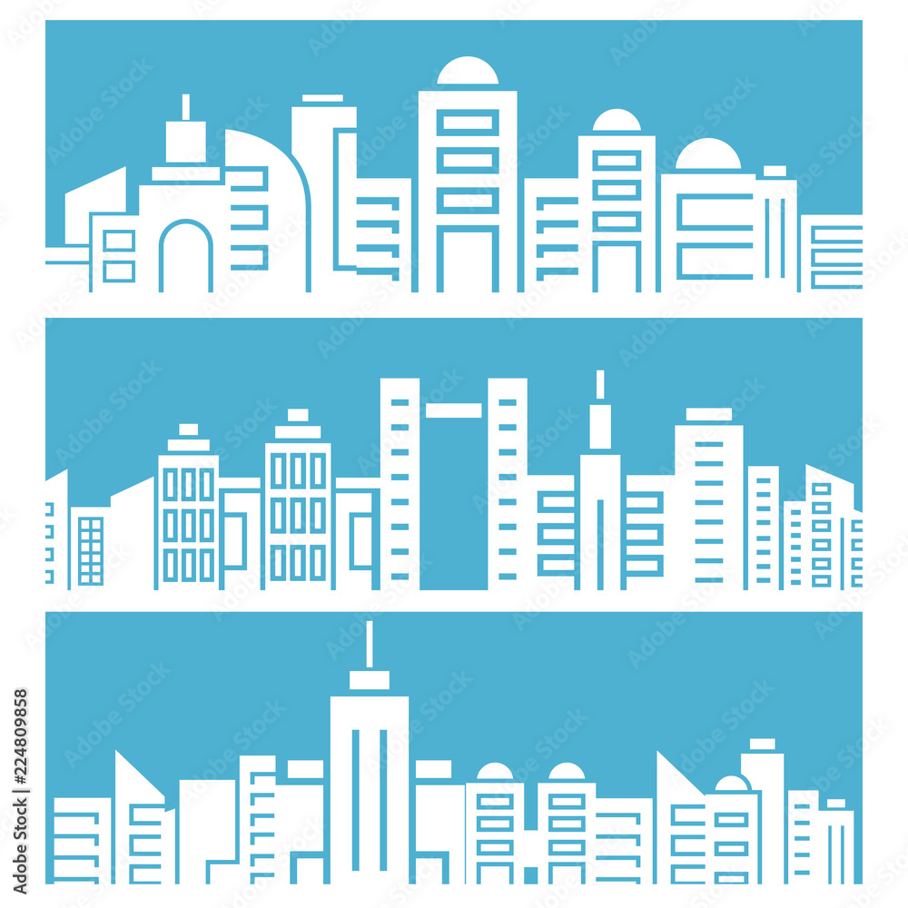 city skyline on blue background city skyline on blue background