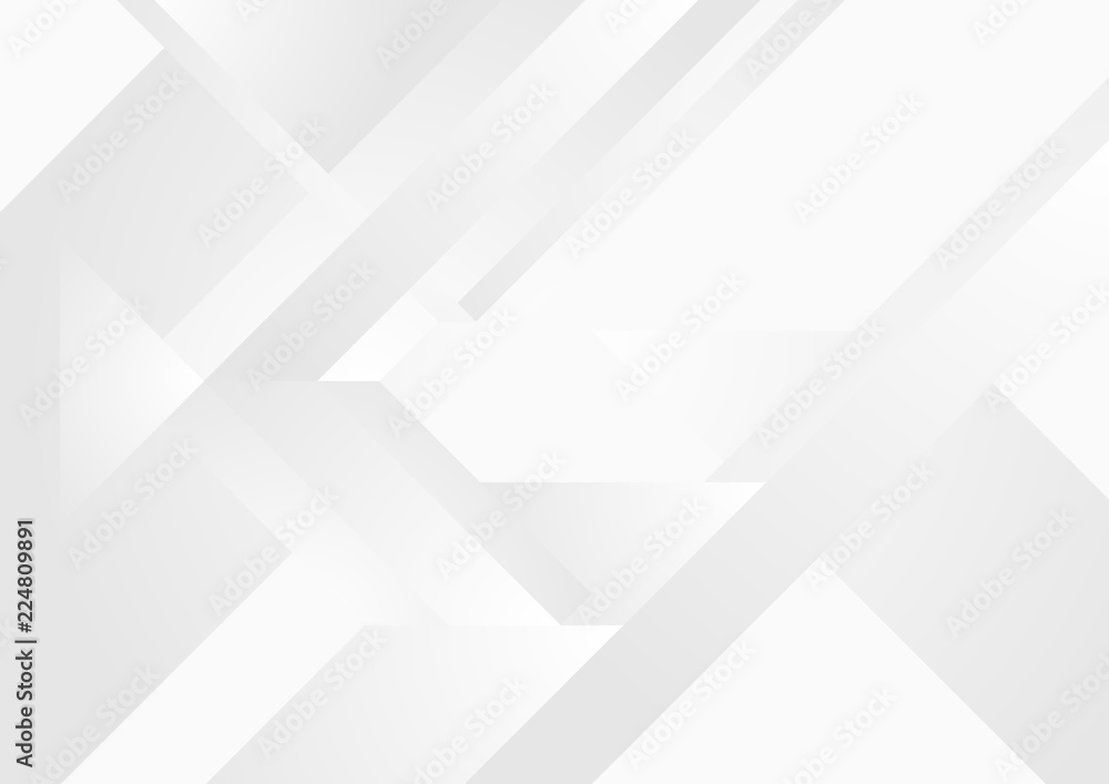Fototapeta premium Szary biały tech geometryczne streszczenie tło