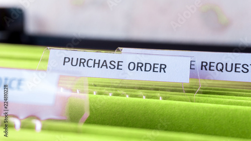 Financial purchase order document contract sign concept photo