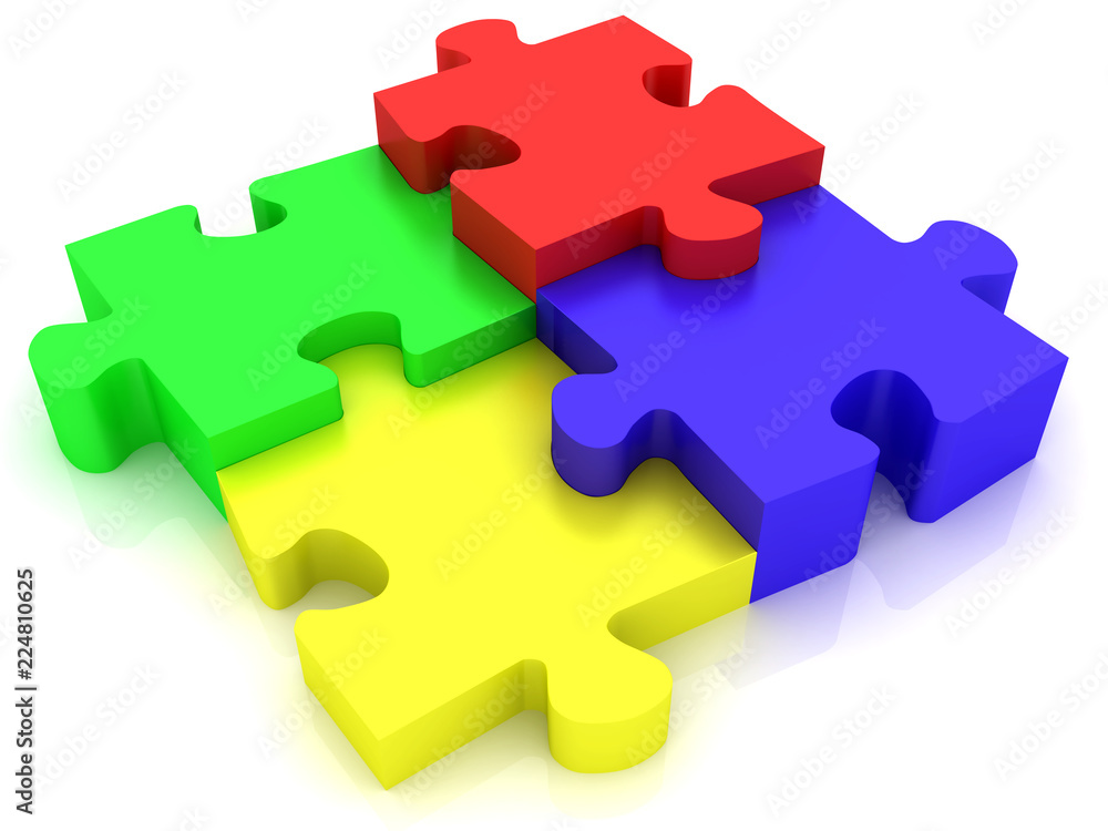 Colorful jigsaw puzzle concept success pie chart Colorful jigsaw puzzle concept success pie chart