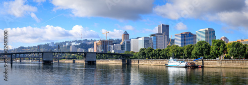 View of Portland, Oregon overlooking the willamette river