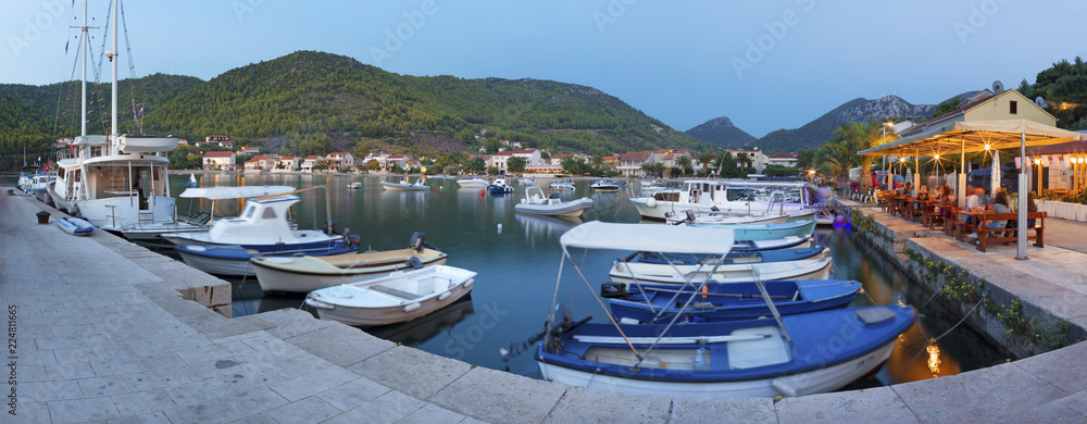 Croatia - The evening atmosphere in little harbor of Zuliana village - Peljesac peninsula.