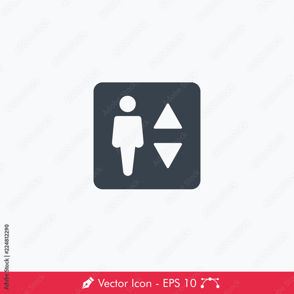 Elevator Sign Icon / Vector Elevator Sign Icon / Vector