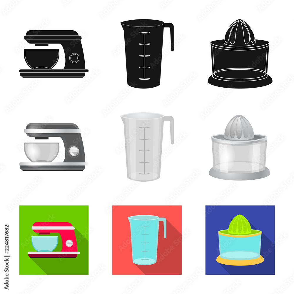 Vector illustration of kitchen and cook icon. Set of kitchen and appliance vector icon for stock. Vector illustration of kitchen and cook icon. Set of kitchen and appliance vector icon for stock.