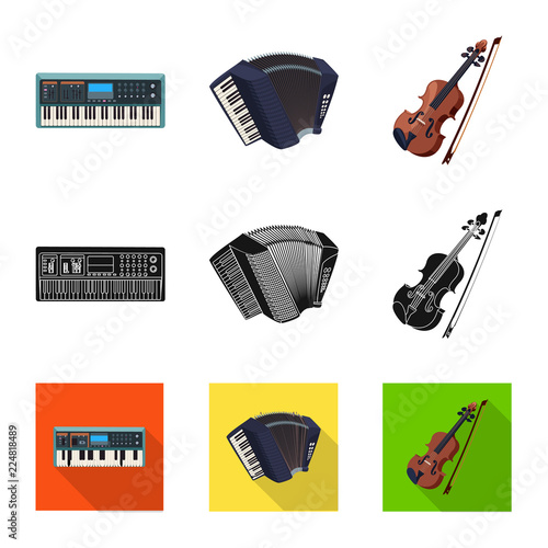 Vector illustration of music and tune icon. Collection of music and tool stock symbol for web.