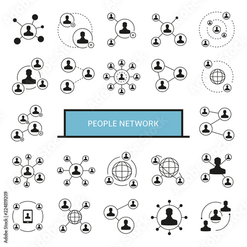 people network, people connection icons