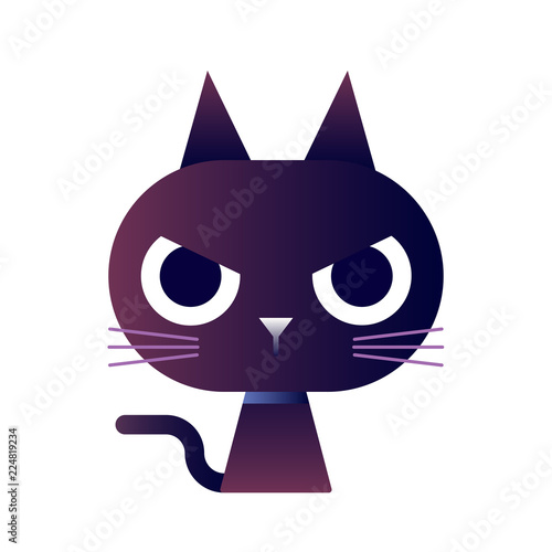 Black cat gradient illustration
