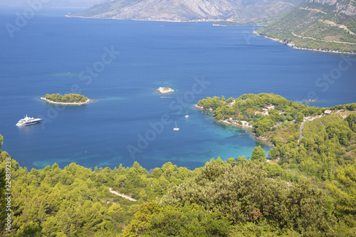 Croatia - The landscape and the coast of Peliesac peninsula near Zuliana.