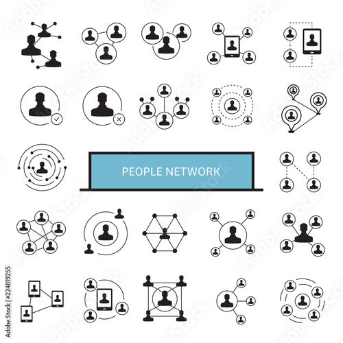people network, people connection icons