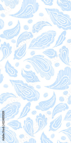 Oriental seamless paisley pattern in hand drawn style. Vector illustration for textile  fabric.