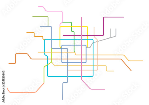 Vector illustration of the Beijing Subway Map, China