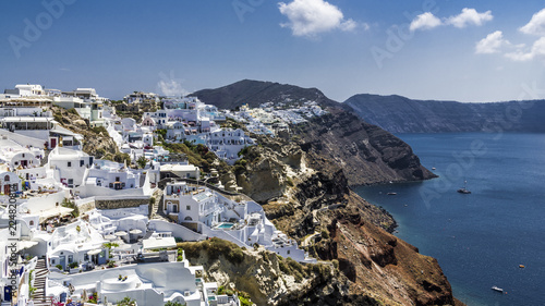 The rocky coast of Santorini