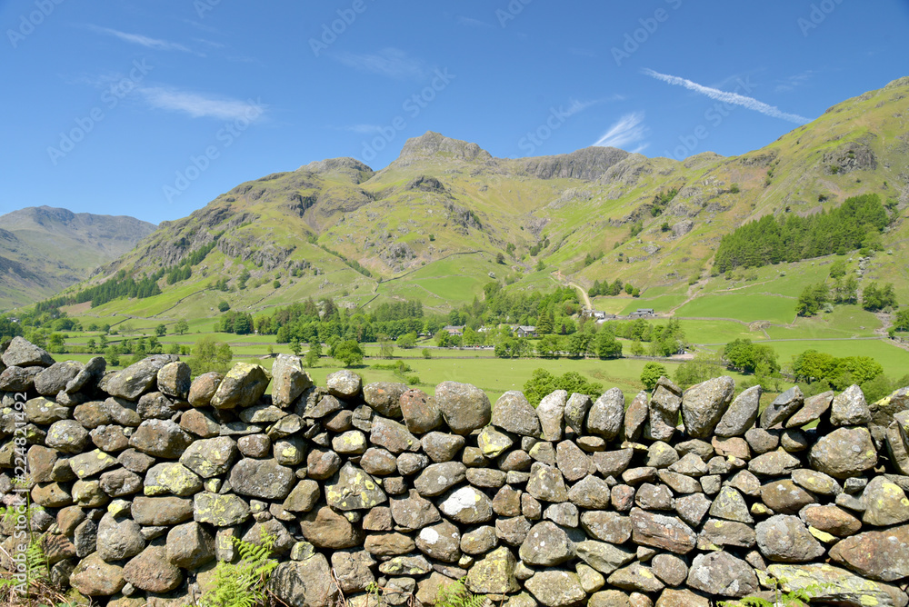 Langdale Pikes at head of Great Langdale, Lake District