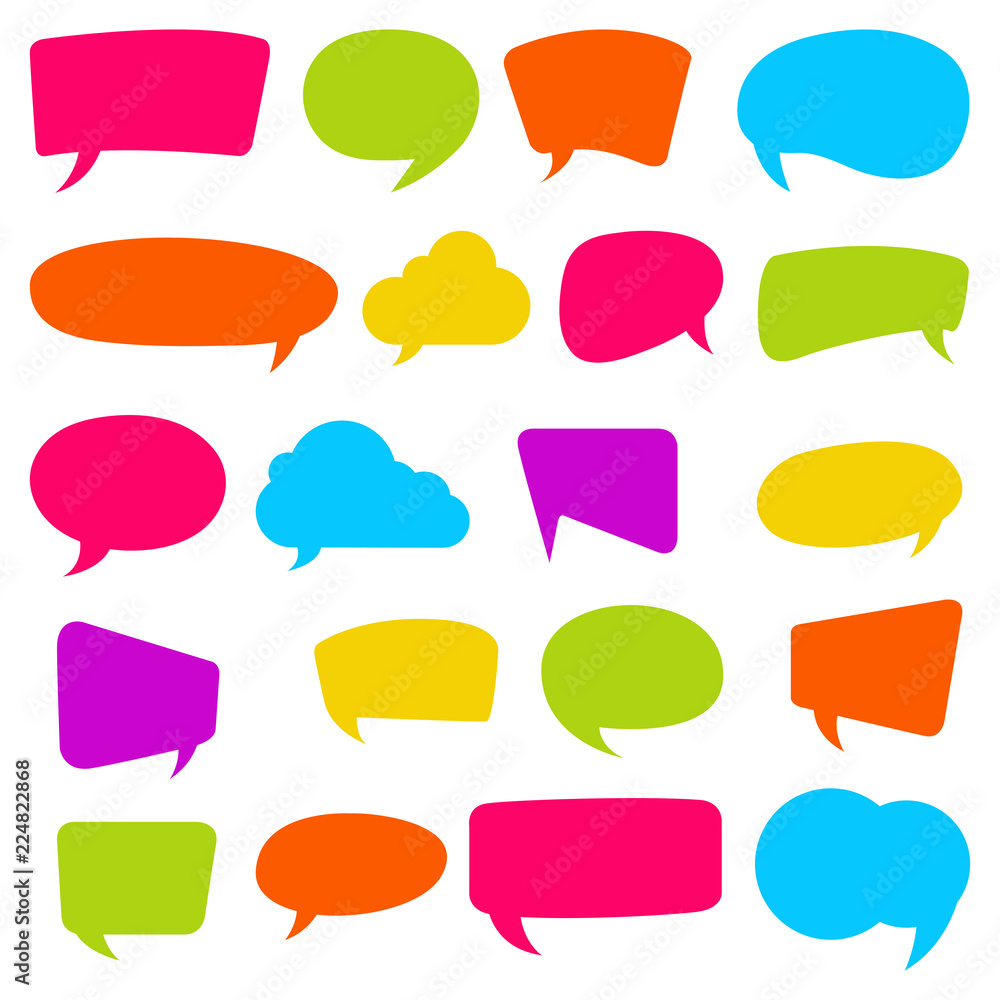 colorful comic speech bubble and dialogue set colorful comic speech bubble and dialogue set