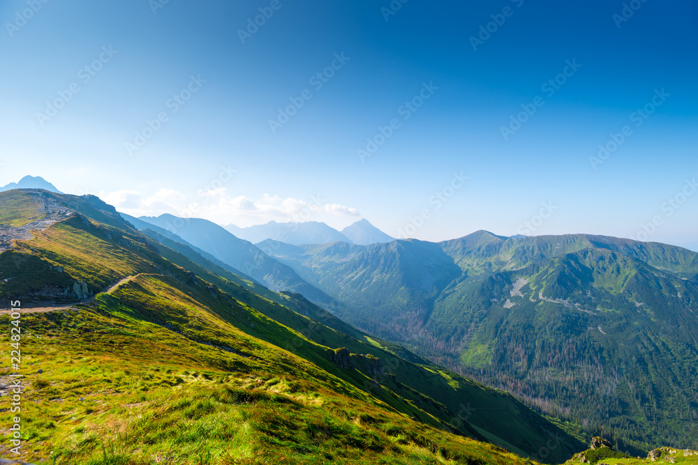 Fototapeta premium Picturesque highest mountains in Poland, the top of Kasprowy Wierch