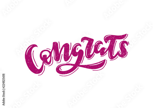 Hand drawn lettering phrase Congrats