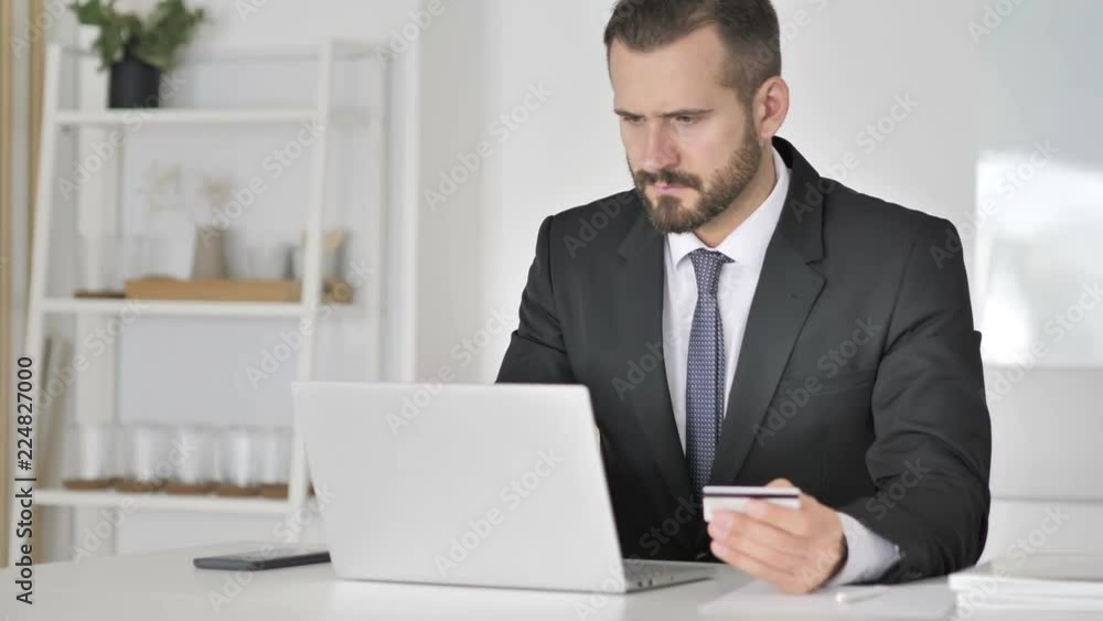 Failed Online Payment by Frustrated Businessman Failed Online Payment by Frustrated Businessman