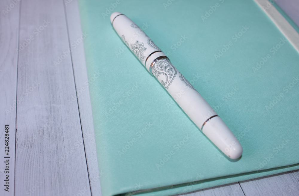 Fototapeta premium pen on notebook