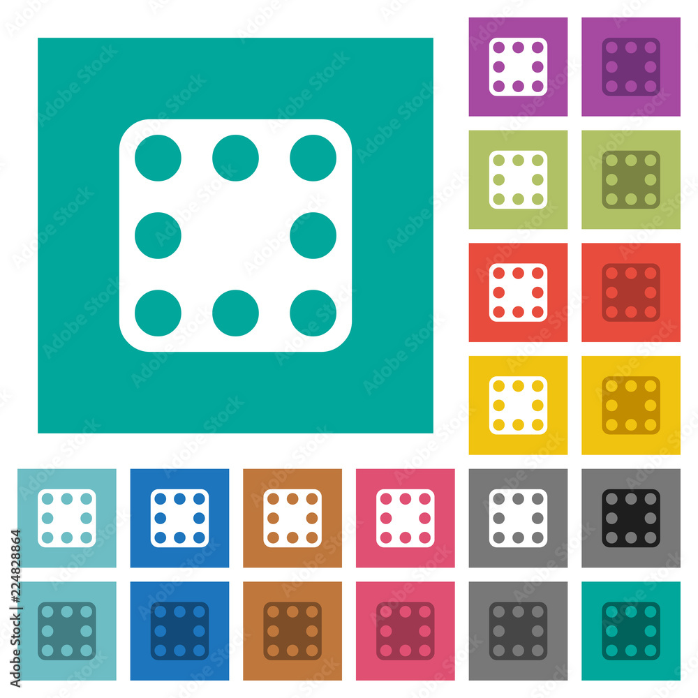 Domino eight square flat multi colored icons Domino eight square flat multi colored icons