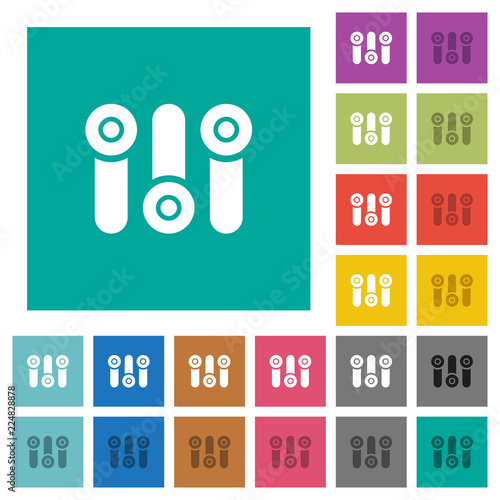 Control panel square flat multi colored icons