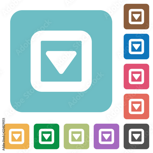Toggle down rounded square flat icons