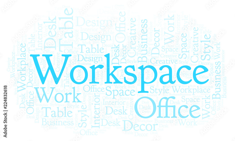 Obraz premium Workspace word cloud.