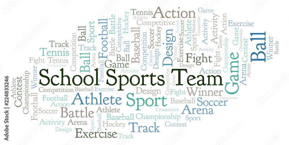 Fototapeta premium School Sports Team word cloud.