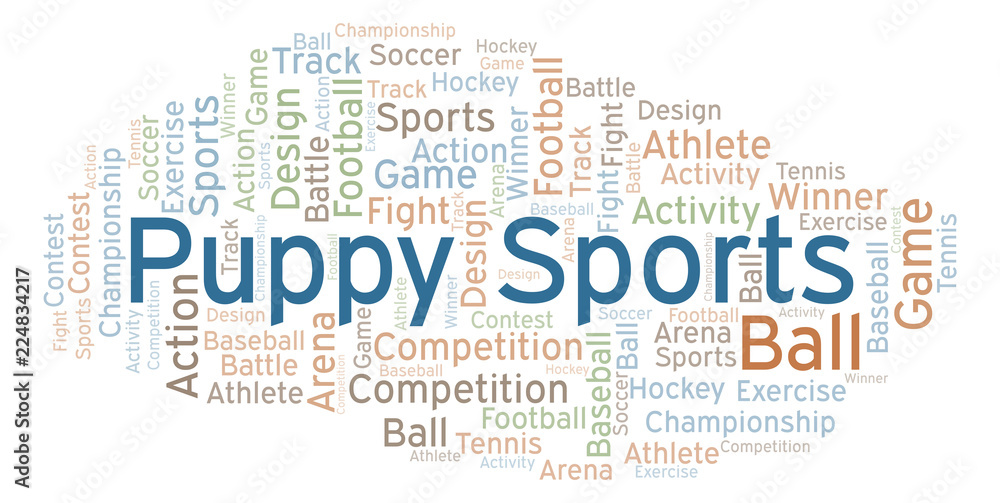 Puppy Sports word cloud. Puppy Sports word cloud.