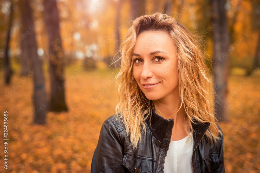 Portrait of a girl in the autumn park. Portrait of a girl in the autumn park.