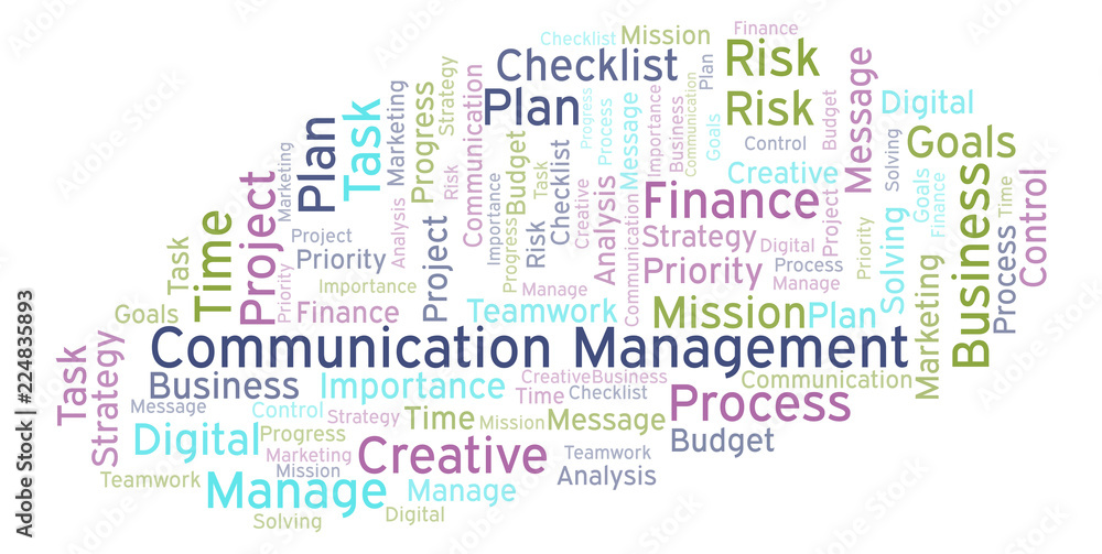 Obraz premium Communication Management word cloud, made with text only.