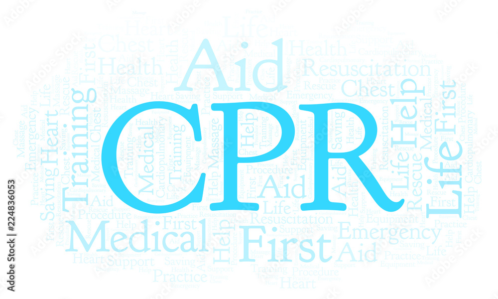 Fototapeta premium CPR word cloud, made with text only.