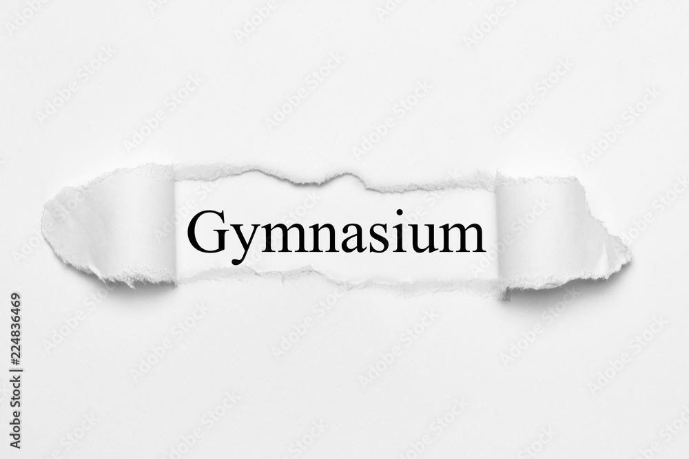 Gymnasium auf weißen gerissenen Papier Gymnasium auf weißen gerissenen Papier