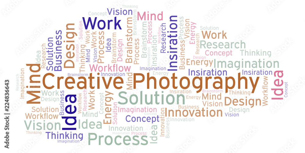 Obraz premium Creative Photography word cloud, made with text only.