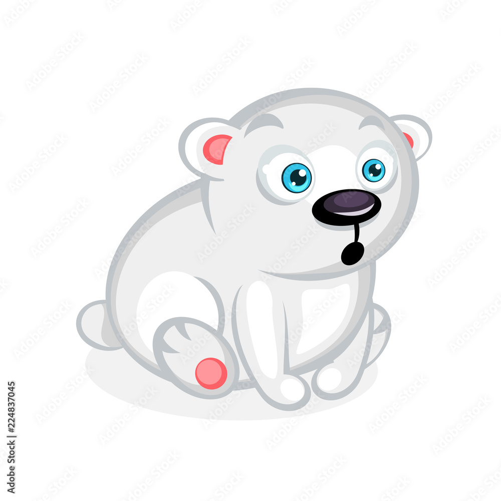 Surprised little cartoon polar bear Surprised little cartoon polar bear