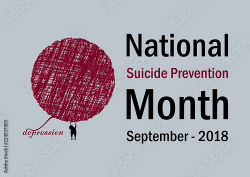 National Suicide Prevention Month vector. Abstract illustration of sadness. Fight disease. Depression vector illustration. Important day