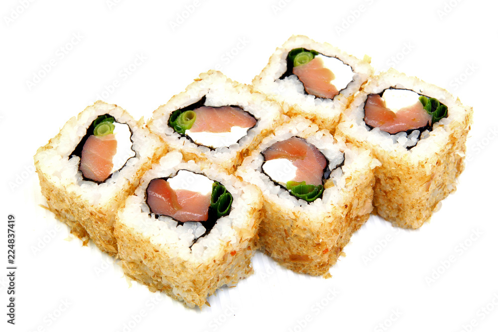 Uromaki. Sushi in the nori. Japanese food on a beautiful dish. Diet food. Uromaki. Sushi in the nori. Japanese food on a beautiful dish. Diet food.
