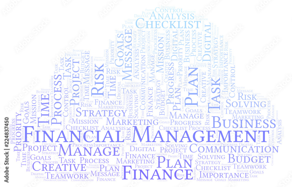 Obraz premium Financial Management word cloud, made with text only.
