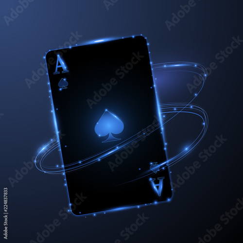 Abstract ace card with glowing effect, vector illustration