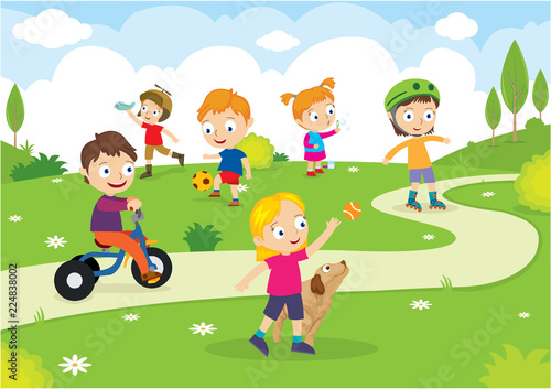 Kids playing at the park