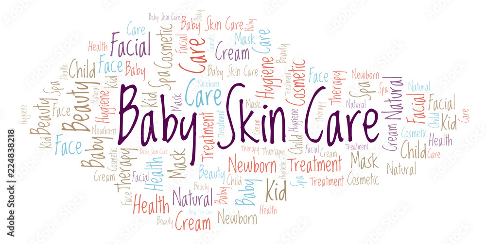 Fototapeta premium Baby Skin Care word cloud.