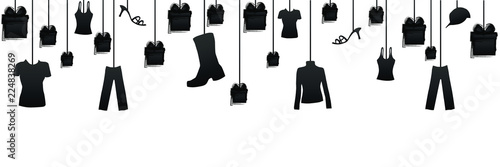 Kleidung und Geschenke, Verkauf, Banner