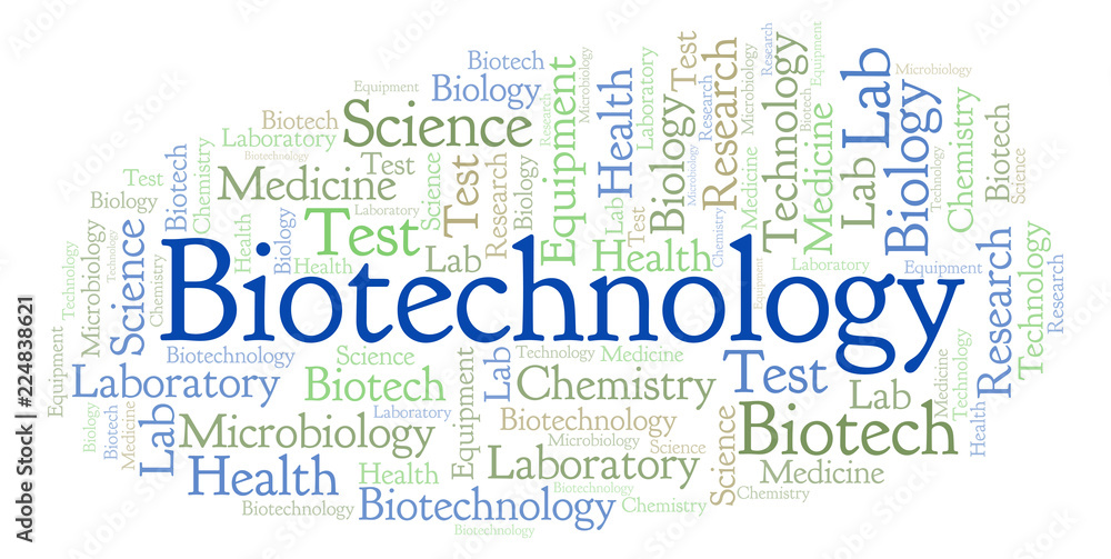Biotechnology word cloud. Biotechnology word cloud.