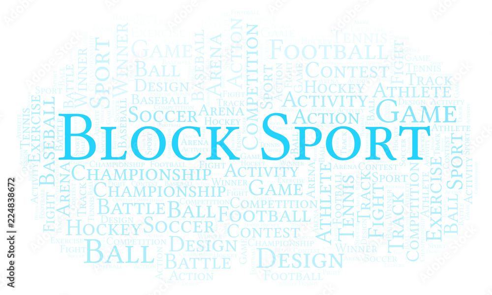 Block Sport word cloud. Block Sport word cloud.