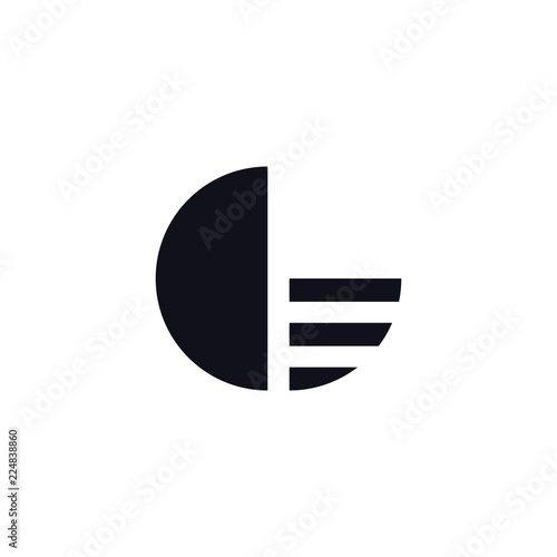 Vector Logo Letter G Black and White