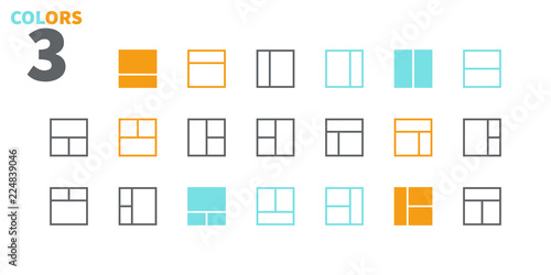 Layout UI Pixel Perfect Well-crafted Vector Thin Line Icons 48x48 Ready for 24x24 Grid for Web Graphics and Apps with Editable Stroke. Simple Minimal Pictogram Part 1-6