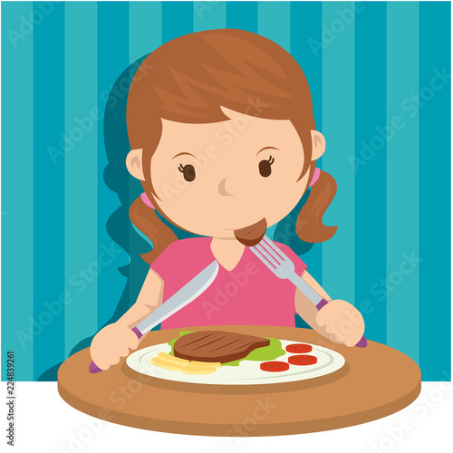 A girl eating sandwiches for breakfast