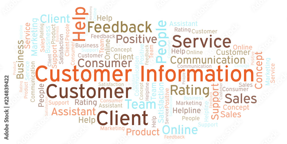 Customer Information word cloud.