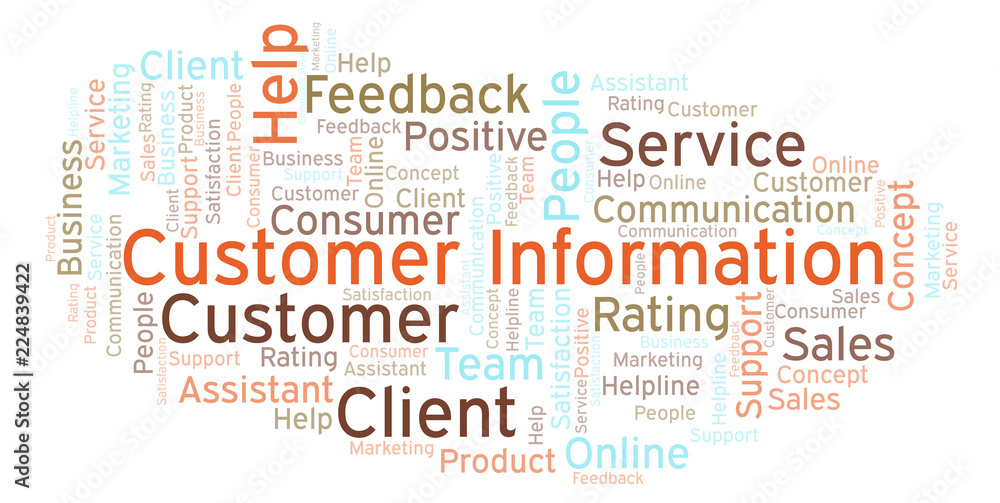 Obraz premium Customer Information word cloud.