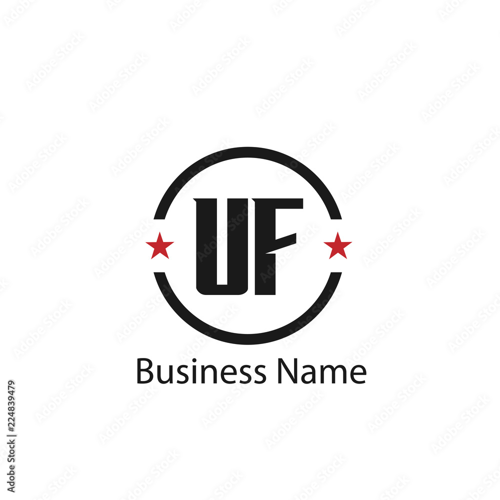 Initial Letter UF Logo Template Design